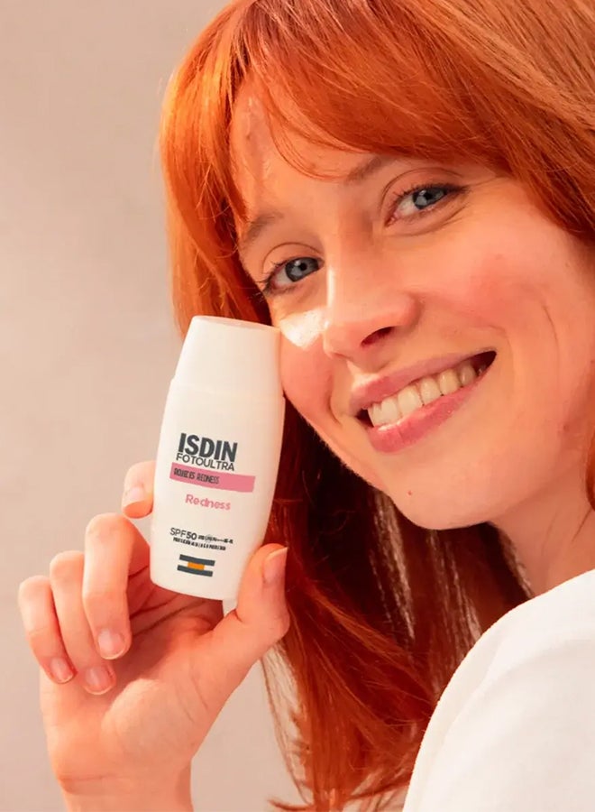 ISDIN Foto Ultra Redness SPF 50 [50Ml] - Daily Sunscreen That Visibly Reduces Redness And Soothes Irritation In Rosacea-Prone Skin