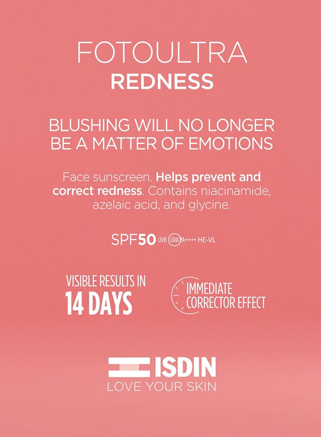 ISDIN Foto Ultra Redness SPF 50 [50Ml] - Daily Sunscreen That Visibly Reduces Redness And Soothes Irritation In Rosacea-Prone Skin