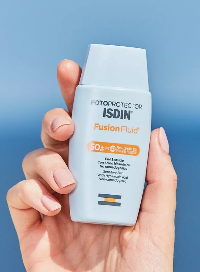 ISDIN Fotoprotector Fusion Fluid SPF 50+ [50Ml] - Ultralight Facial Sunscreen With All-Day Hydration And A Matte, Non-Greasy Touch