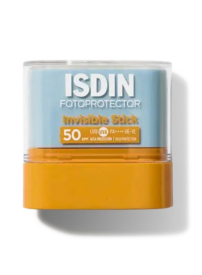 ISDIN Fotoprotector Invisible Stick SPF 50 [10G] - Travel-Friendly Sunscreen Stick For Targeted Protection Of Lips, Scars, And Sensitive Areas