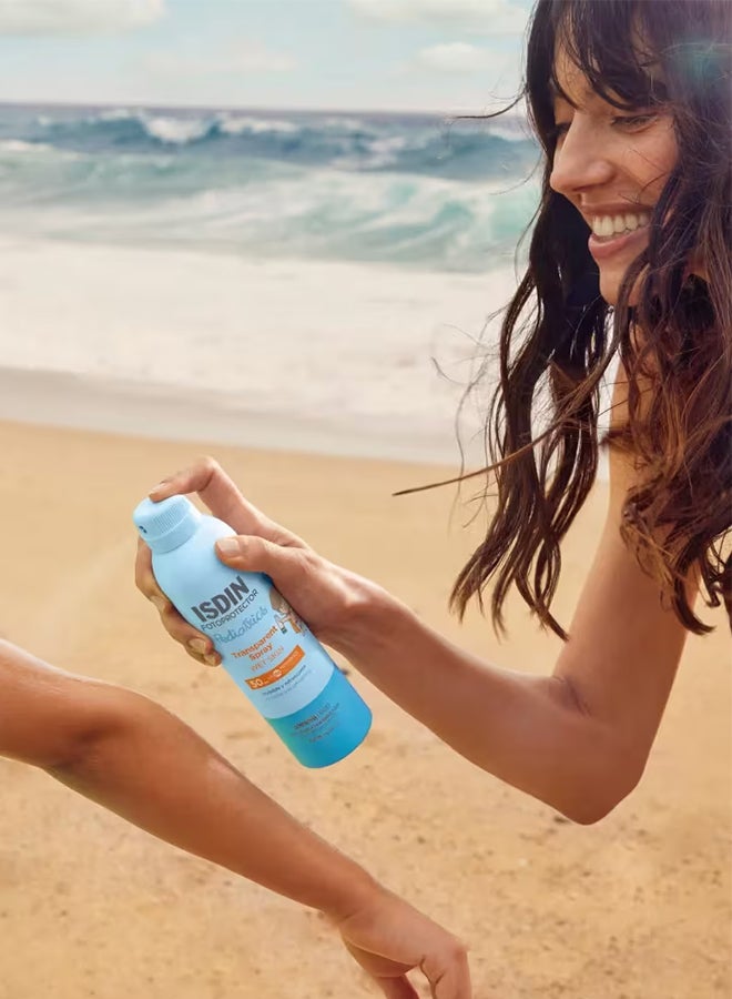 ISDIN Fotoprotector Pediatrics Wet Skin Spray SPF 50+ [250Ml] - Child-Safe Body Sunscreen Spray With Cooling Effect For Use On Wet Or Dry Skin