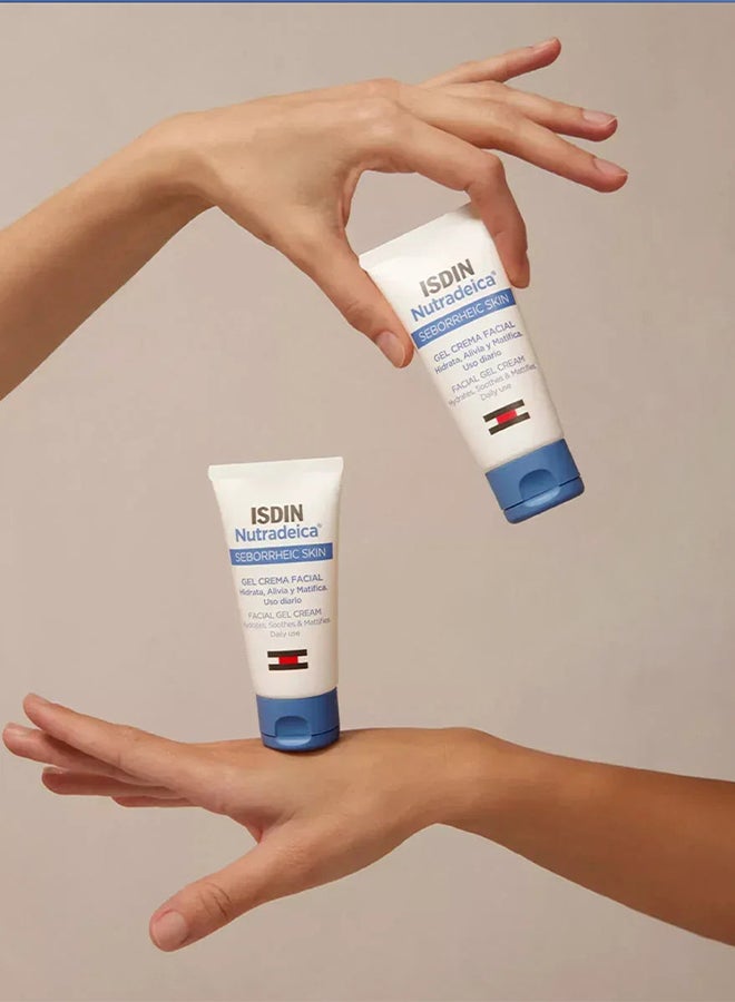 ISDIN Nutradeica Facial Gel Cream [50Ml] - Targeted Face Cream For Seborrheic Dermatitis To Control Flaking, Itching, And Redness