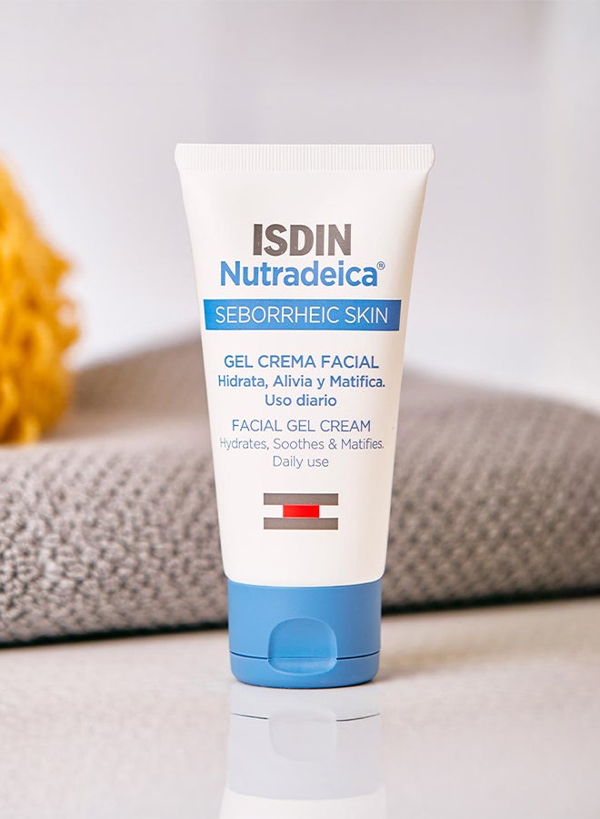 ISDIN Nutradeica Facial Gel Cream [50Ml] - Targeted Face Cream For Seborrheic Dermatitis To Control Flaking, Itching, And Redness