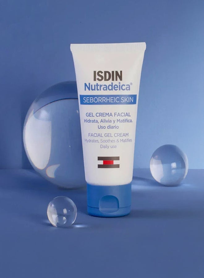 ISDIN Nutradeica Facial Gel Cream [50Ml] - Targeted Face Cream For Seborrheic Dermatitis To Control Flaking, Itching, And Redness