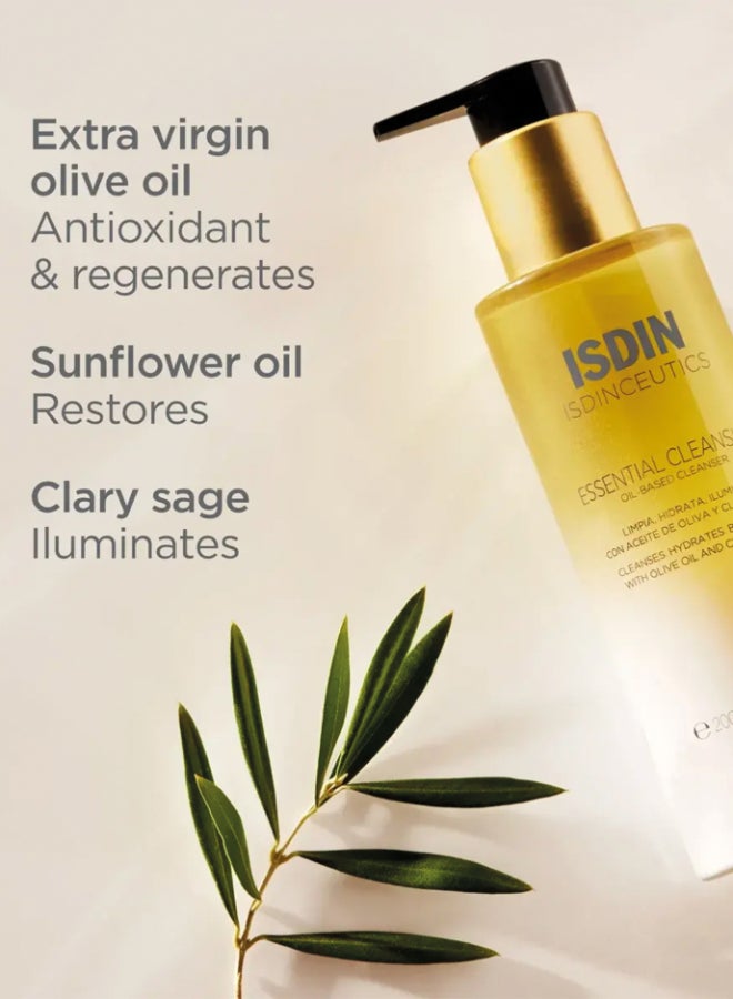 Isdinceutics Essential Cleansing [200Ml] - Deeply Nourishing Oil-To-Milk Facial Cleanser That Removes Waterproof Makeup And Sunscreen