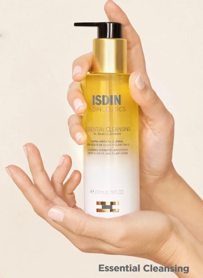 Isdinceutics Essential Cleansing [200Ml] - Deeply Nourishing Oil-To-Milk Facial Cleanser That Removes Waterproof Makeup And Sunscreen