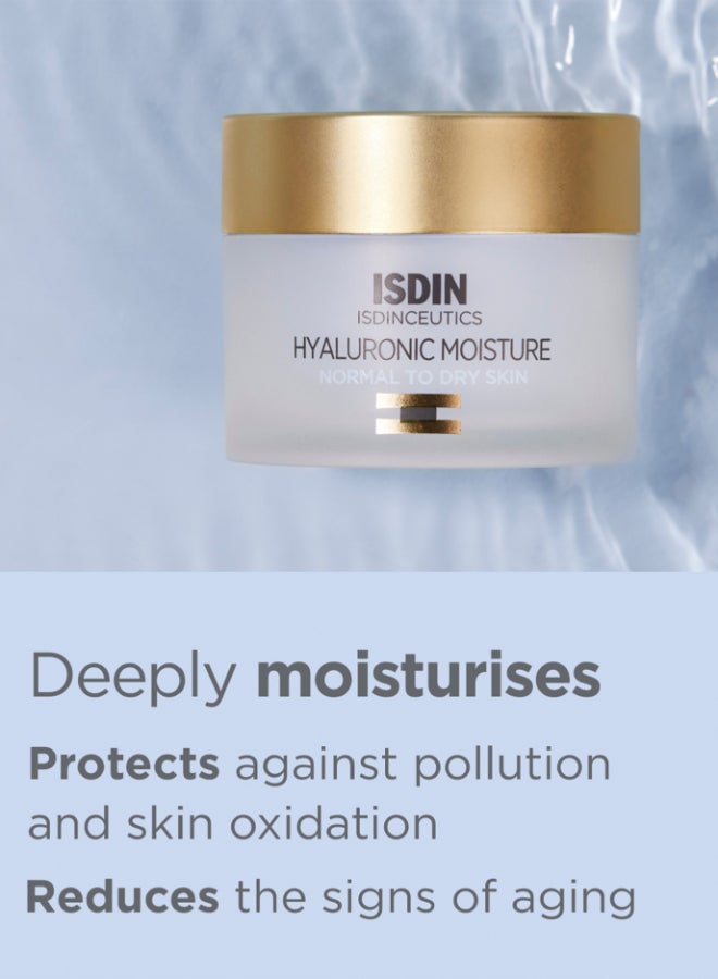 Isdinceutics Hyaluronic Moisture Normal To Dry Skin [50G] - Rich Hydrating Cream With Antioxidants To Protect Against Environmental Stress