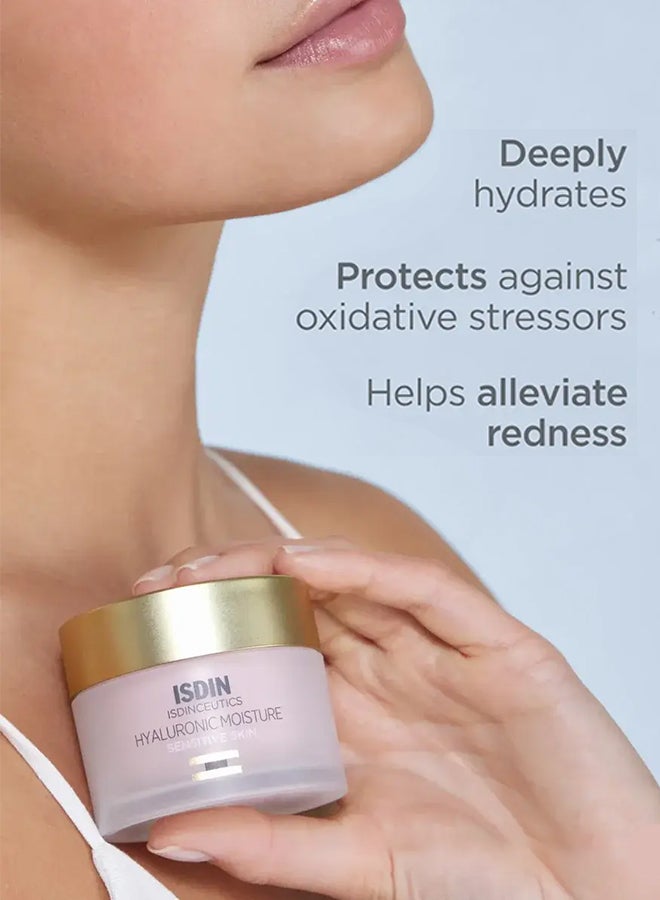 Isdinceutics Hyaluronic Moisture Sensitive Skin [50G] - Soothing Moisturizer With Hyaluronic Acid And Redness-Relief Complex For Reactive Skin