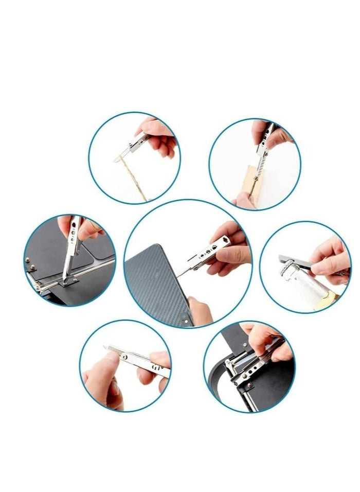 Keychain Multi-Tool, 11 in 1 Multi-Tool, Small Outdoor Gadgets, Screwdriver, Bottle Opener, Bicycle Spokes, etc, Birthday Gift (Silver)