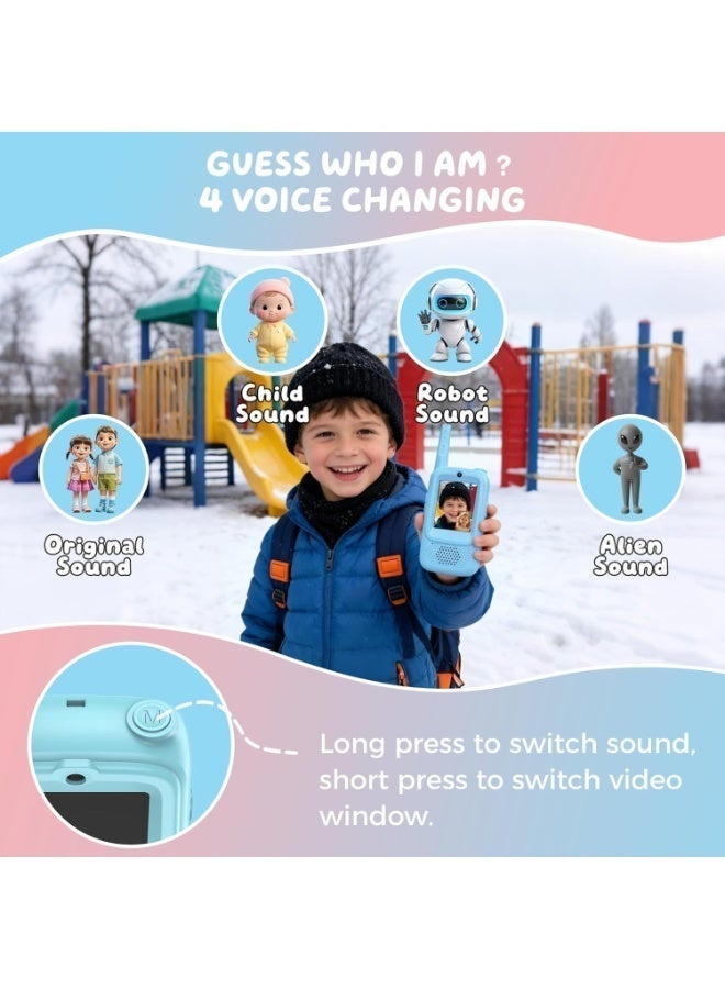 Kids Smart Play Gadget with Screen, Long Range Voice Fun Device, Rechargeable Portable Handheld Toy for Boys Girls Indoor Outdoor Adventure Gift