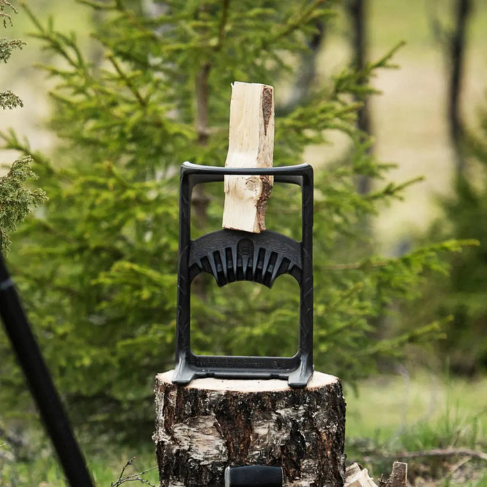 Kindling Cracker King on a log