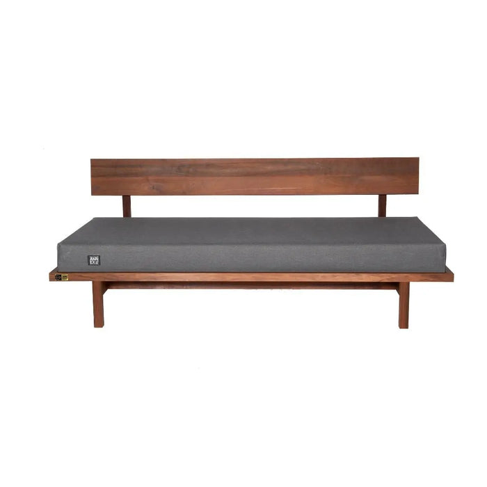 Kirami finvision sofa backrest in use with grey cushion