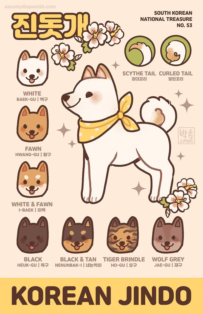 Korean Jindo Print