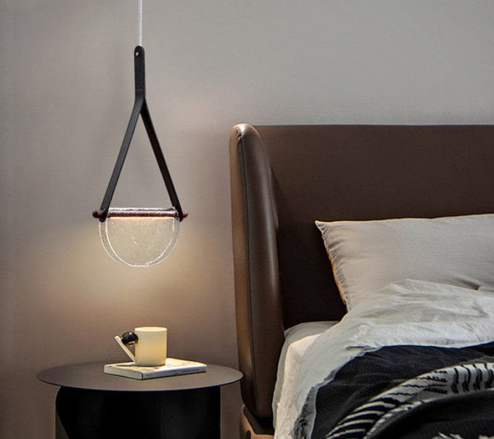 Kyoto Wood (Glass, Leather) Pendant Light