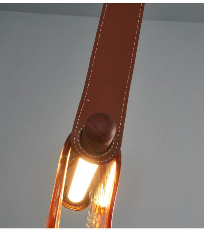 Kyoto Wood (Glass, Leather) Pendant Light