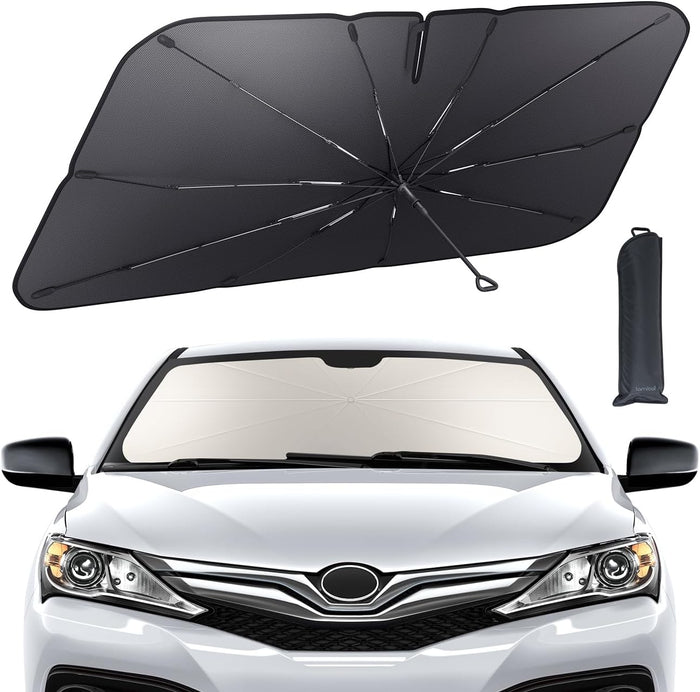 Lamicall Car Windshield Sunshade Umbrella â€“ [57"L x33"W] [5-Layer UV Block][10-Rib Fiberglass Fram