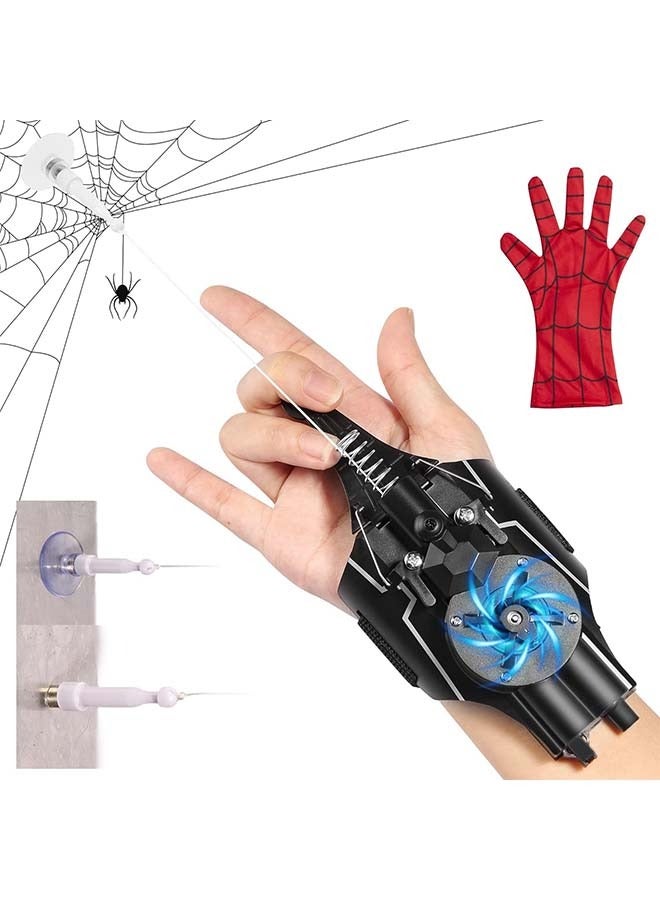 L&E Upgraded Spider Web Shooters for Kids, Web Launcher String Shooters Toy Real Spider Silk [9.5ft Range], Cool Gadgets for Halloween Kids Superhero Role-Playing