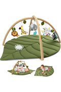 Leaf Shaped Baby Play Mat, Tummy Time Mat with 6 Detachable Toys for Sensory & Motor Skill D