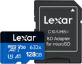 Lexar High-Performance 633x 128GB microSDXC UHS-I Card with SD Adapter, Up To 100MB/s Read, for Smar