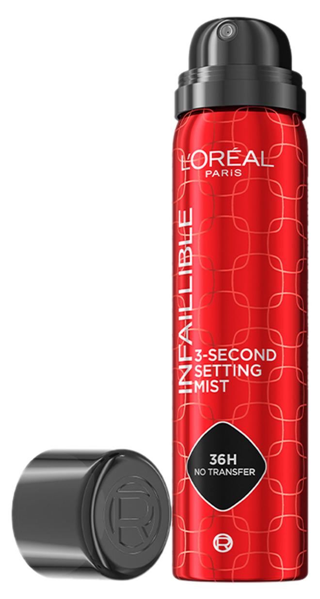 L'OREAL PARIS Infallible 3-Second Setting Spray Mist, Microfine Mist for up to 36HR Wear, Clear