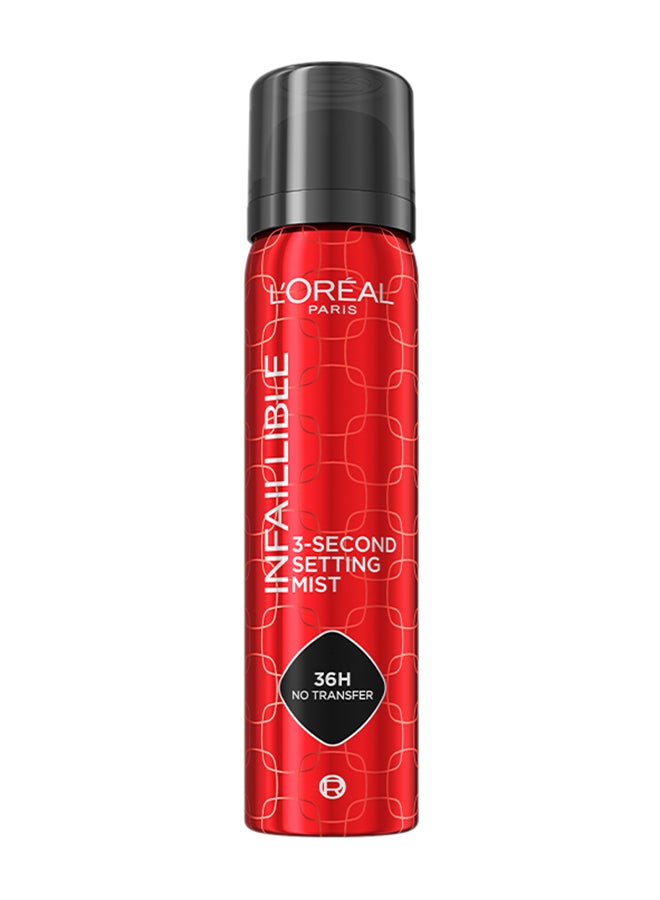L'OREAL PARIS Infallible 3-Second Setting Spray Mist, Microfine Mist for up to 36HR Wear, Clear