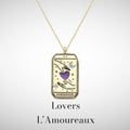 Lovers Tarot Card Gold Necklace