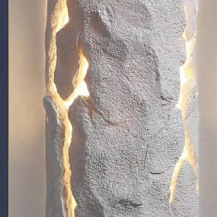 LumenCrag White Stone LED Wall Light