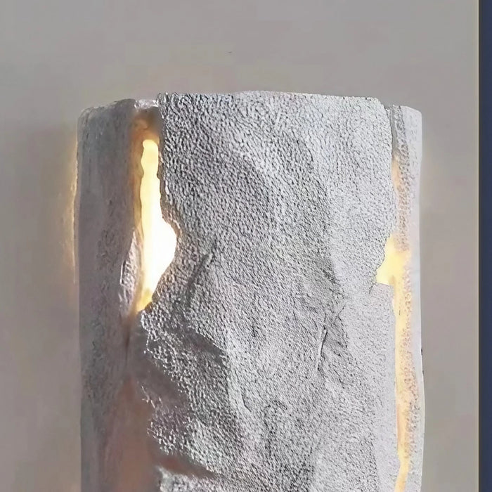 LumenCrag White Stone LED Wall Light