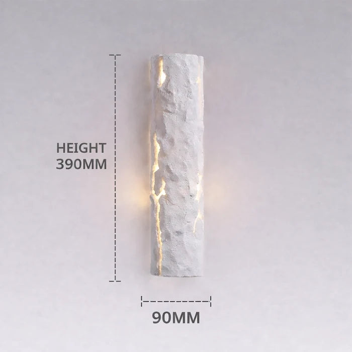 LumenCrag White Stone LED Wall Light