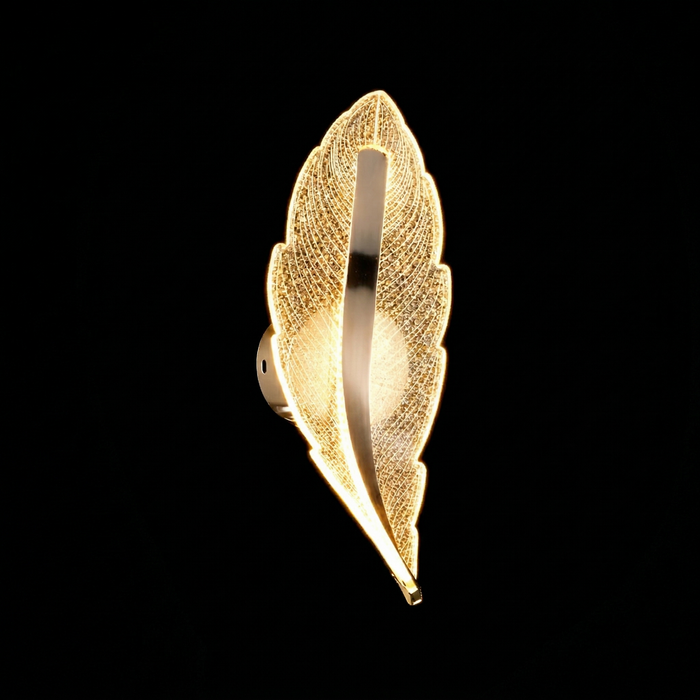 Lumifeather Crystal Leaf LED Wall Sconce