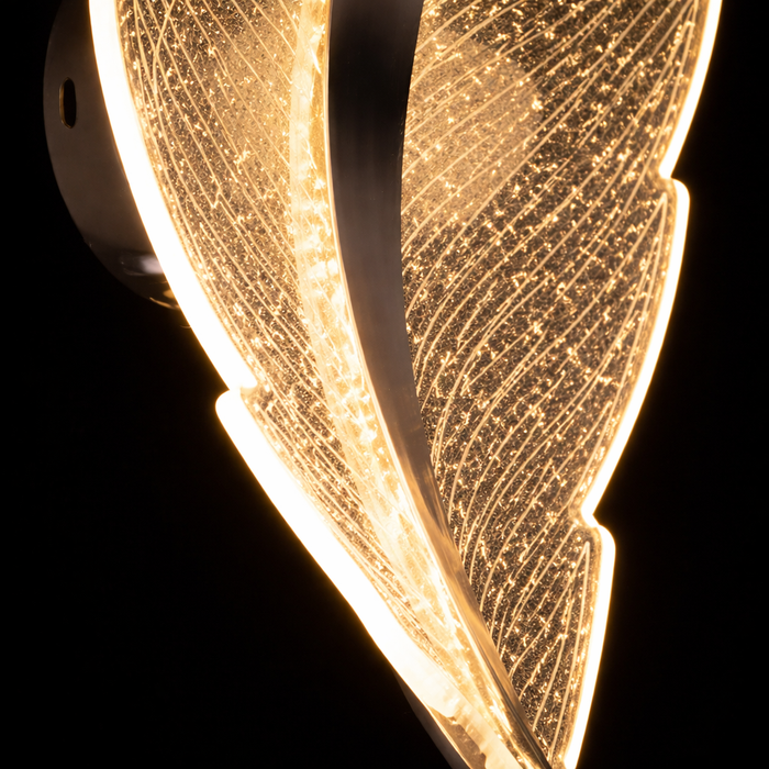 Lumifeather Crystal Leaf LED Wall Sconce