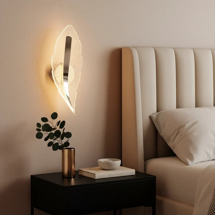 Lumifeather Crystal Leaf LED Wall Sconce