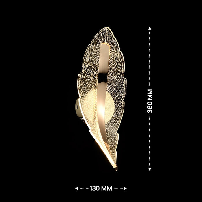 Lumifeather Crystal Leaf LED Wall Sconce