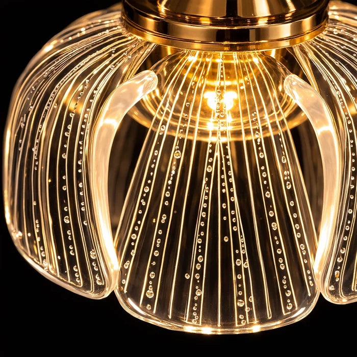LumiPetal Brass Swing Arm Wall Sconce