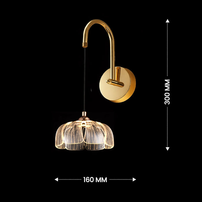 LumiPetal Brass Swing Arm Wall Sconce