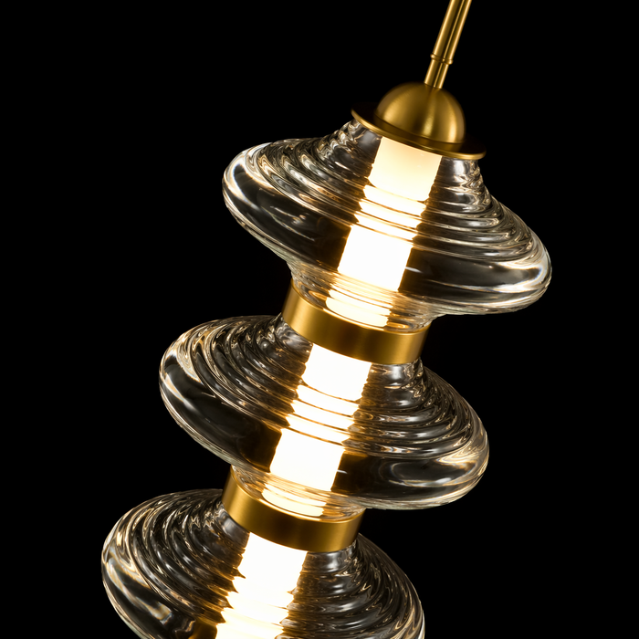 LumiStack Tiered Crystal Glass Pendant Light