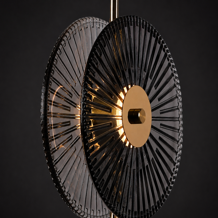 Lunar Disc- Modern Fluted Glass Pendant Light
