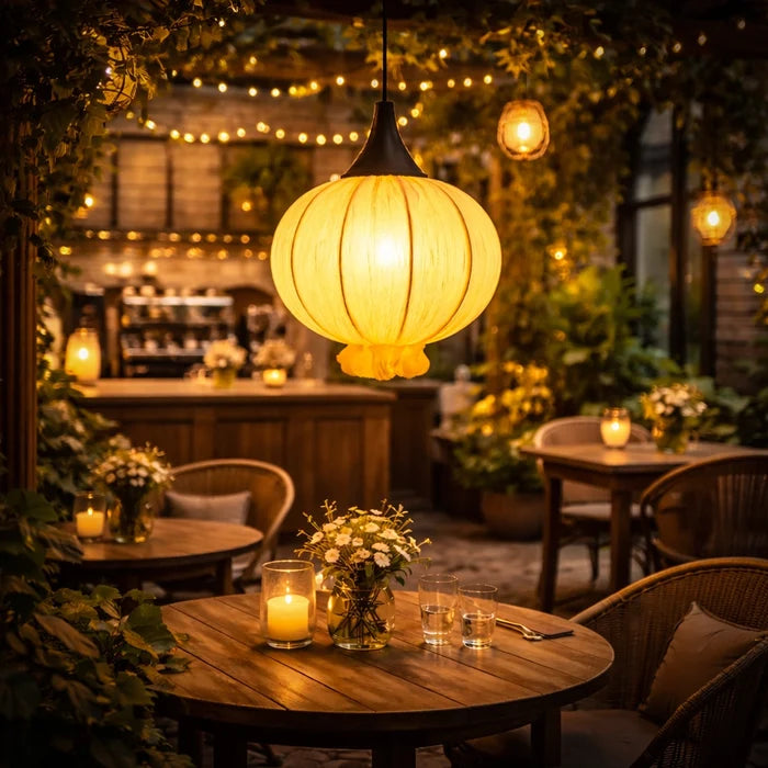 LunaWeave Warm Fabric Pendant Light