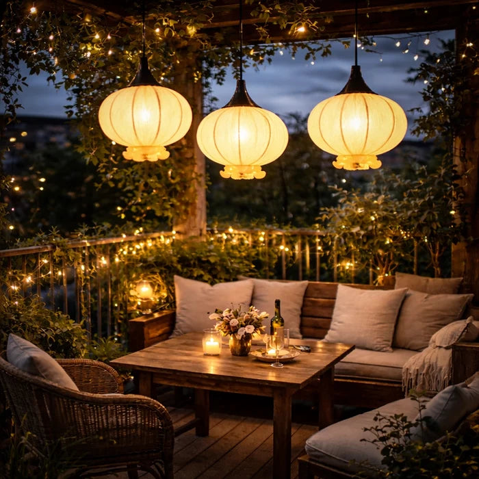 LunaWeave Warm Fabric Pendant Light