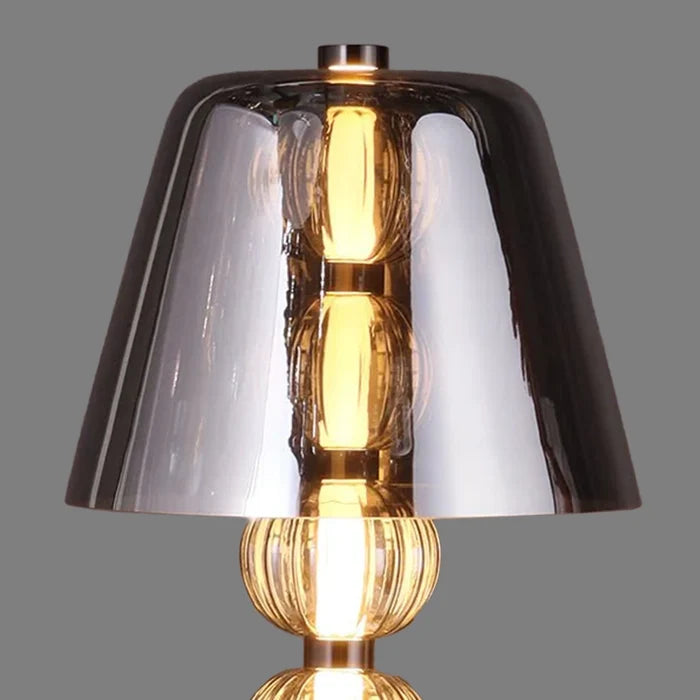 LustraDome Silver Bead Glass Table Lamp