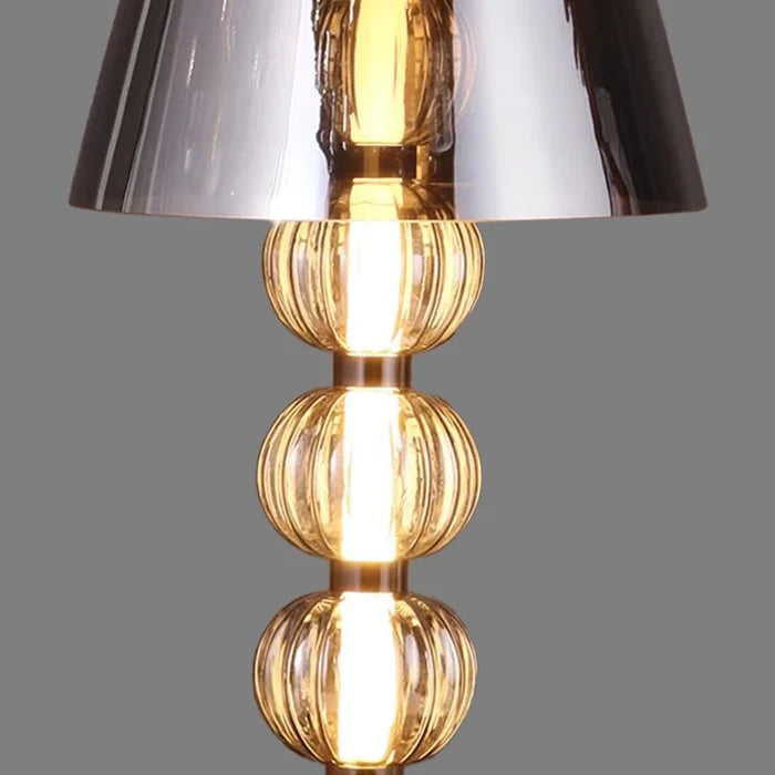 LustraDome Silver Bead Glass Table Lamp