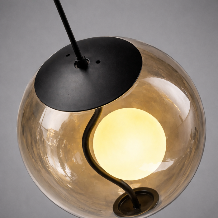 Luxury Amber Orb Pendant Light