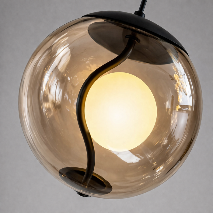 Luxury Amber Orb Pendant Light