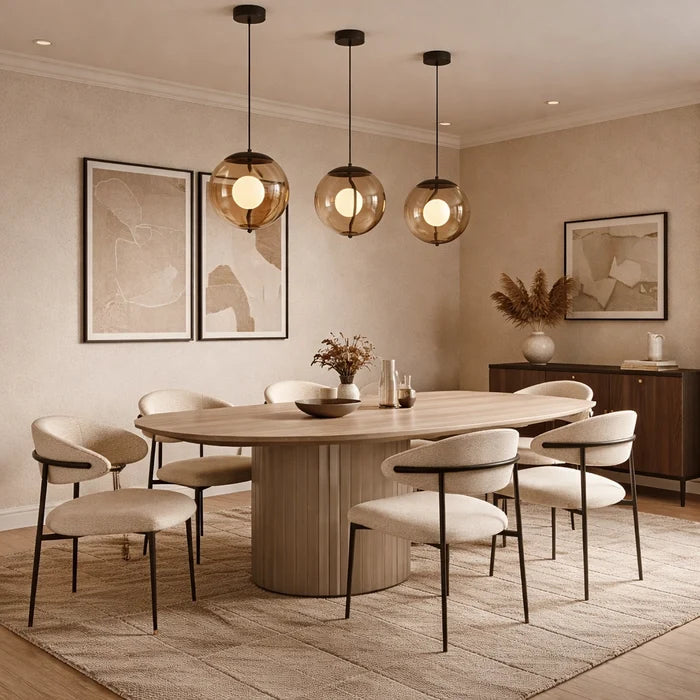 Luxury Amber Orb Pendant Light