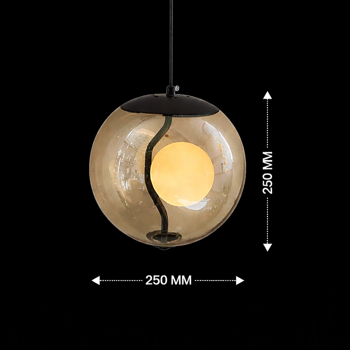 Luxury Amber Orb Pendant Light