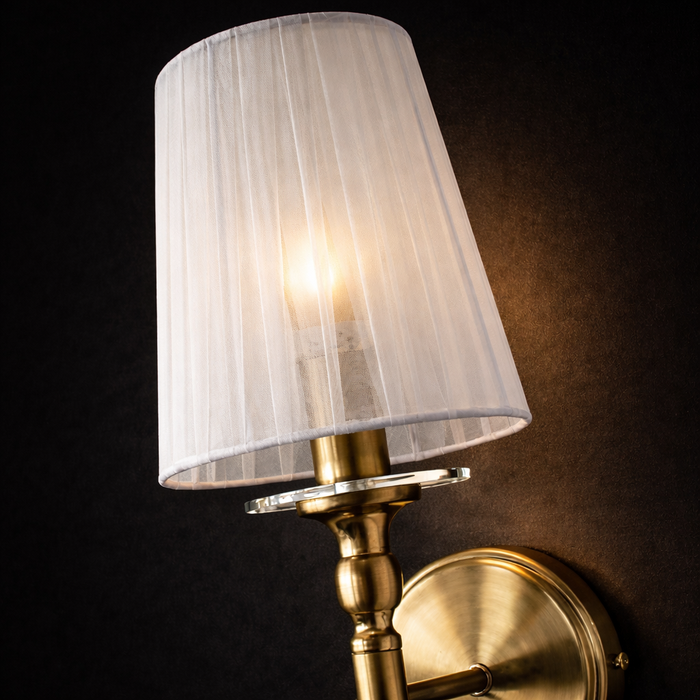 Luxury Gold Fabric Shade Wall Light