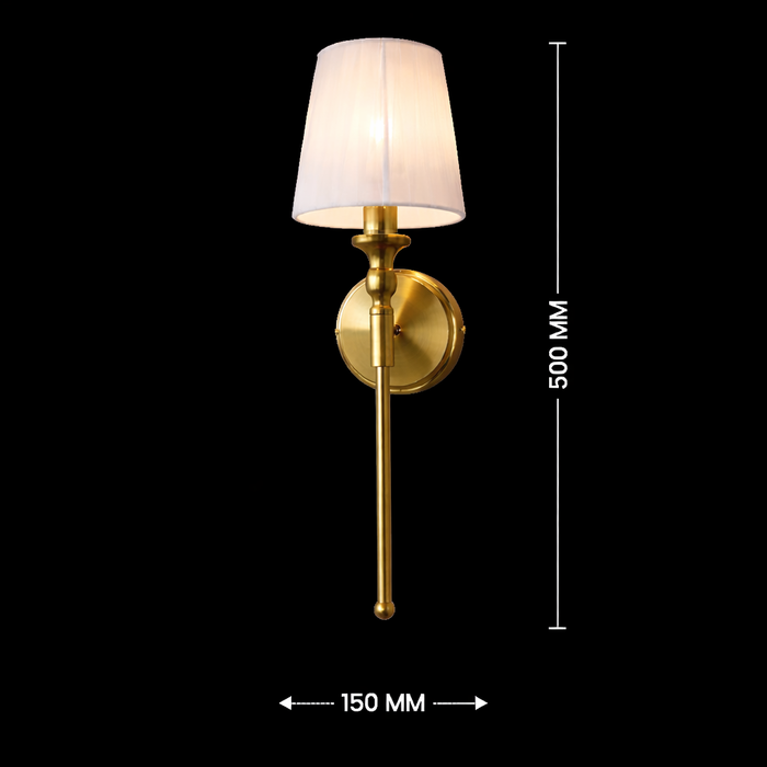 Luxury Gold Fabric Shade Wall Light