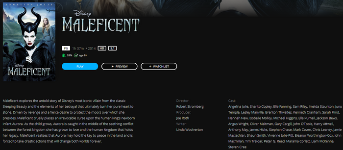 Maleficent Google TV HD Digital Code (Redeems in Google TV; HD Movies Anywhere & HDX Vudu & HD iTunes Transfer Across Movies Anywhere)