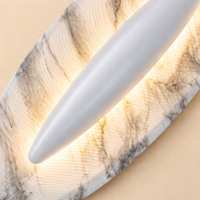 Marbella LeafGlow Carrara Marble LED Wall Light