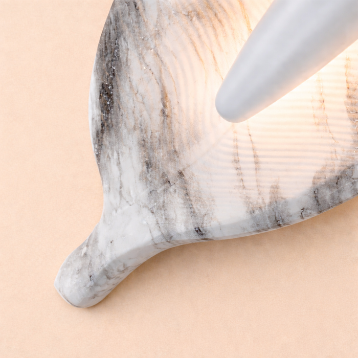 Marbella LeafGlow Carrara Marble LED Wall Light